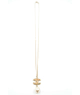 Chanel Chanel Champagne Gold Plated CC Faux Pearl Pendant Necklace