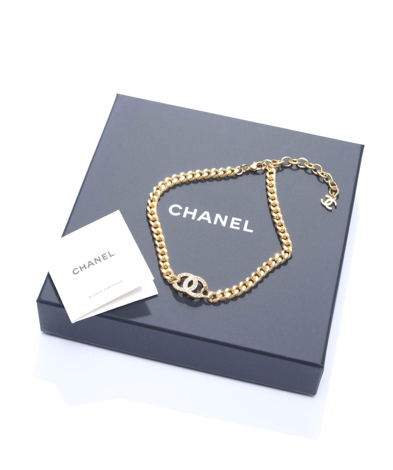 Chanel Choker Necklace CC Strass SKC1162