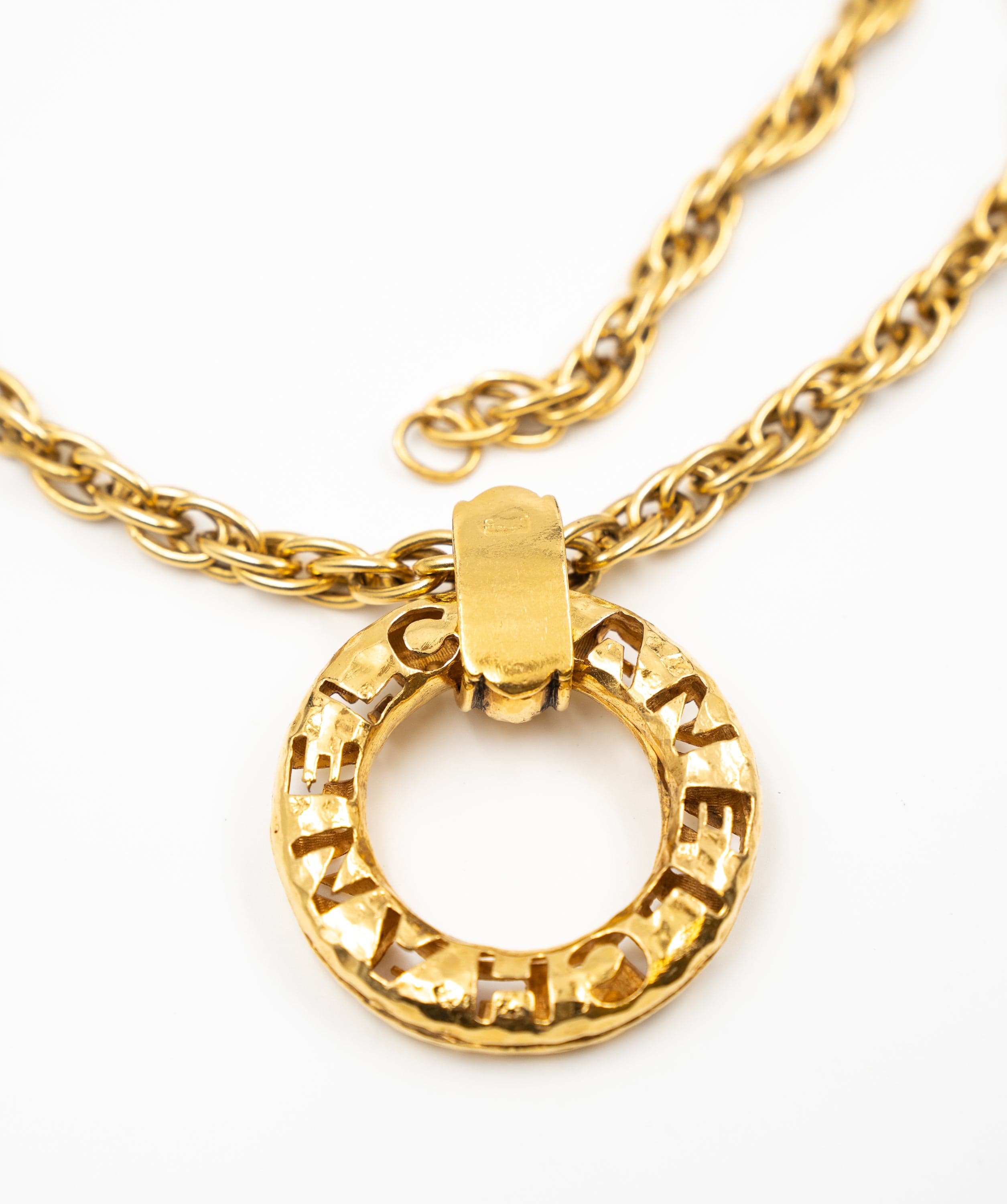 Chanel Chanel Circle Logo Long Necklace Gold ASL4033