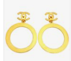 Chanel Chanel clip on earrings CC logo large hoop ASL2766