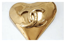 Chanel Chanel Coco Heart Gold Brooch ASL2690
