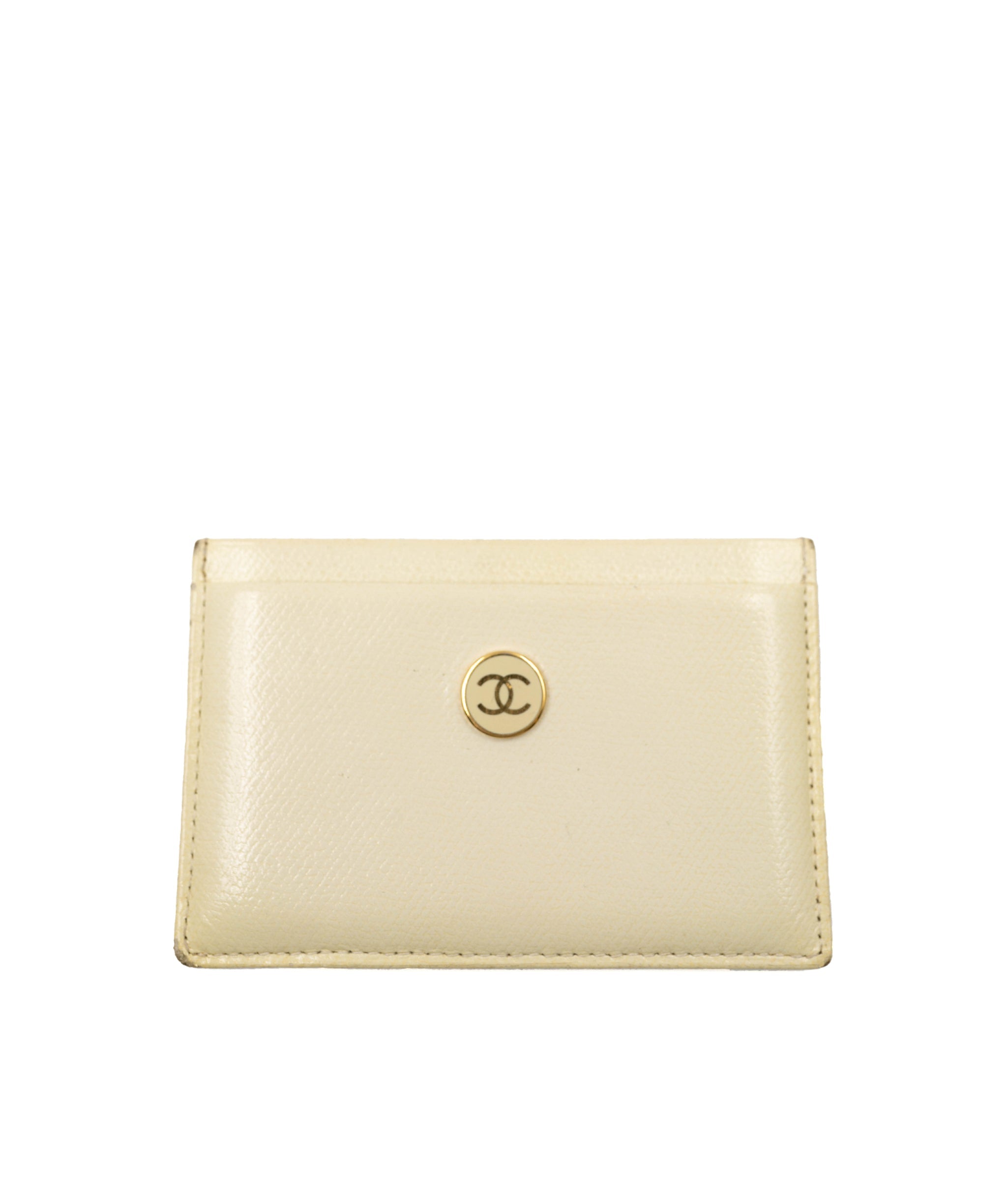 Chanel Chanel Cream Button CC Caviar Card Holder  - AGL2105