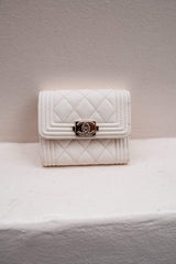 Chanel Chanel Cream Caviar Leather Wallet GHW  - AGL1434