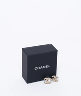 Chanel Chanel diamante CC with bobbled gold setting stud earrings