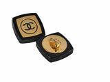 Chanel Chanel Giant Enamel Gold Compact Powder Earrings Runway ASL3293