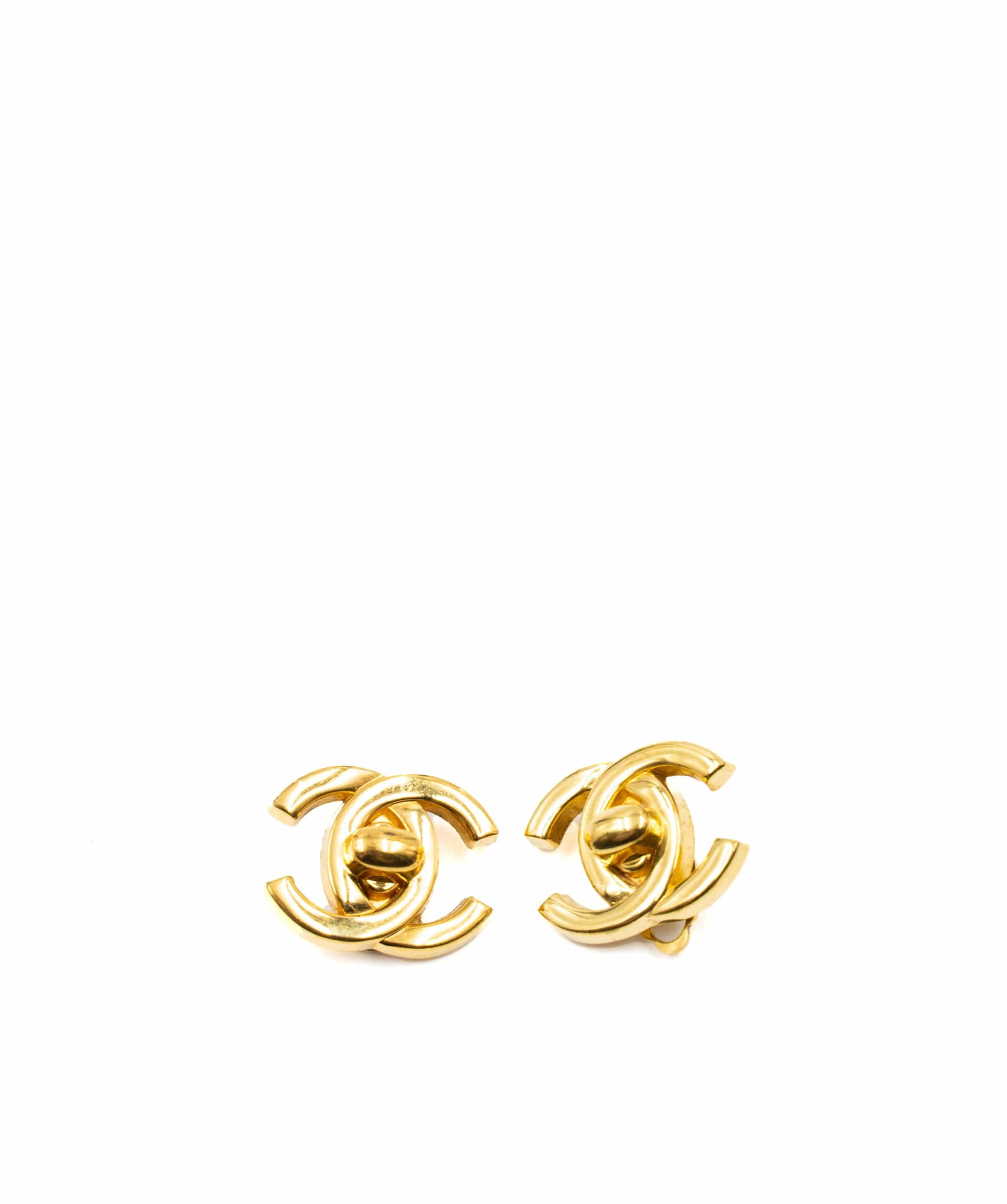 Chanel Chanel Gold Medium Turnlock Clip On Earrings  - ASL2191