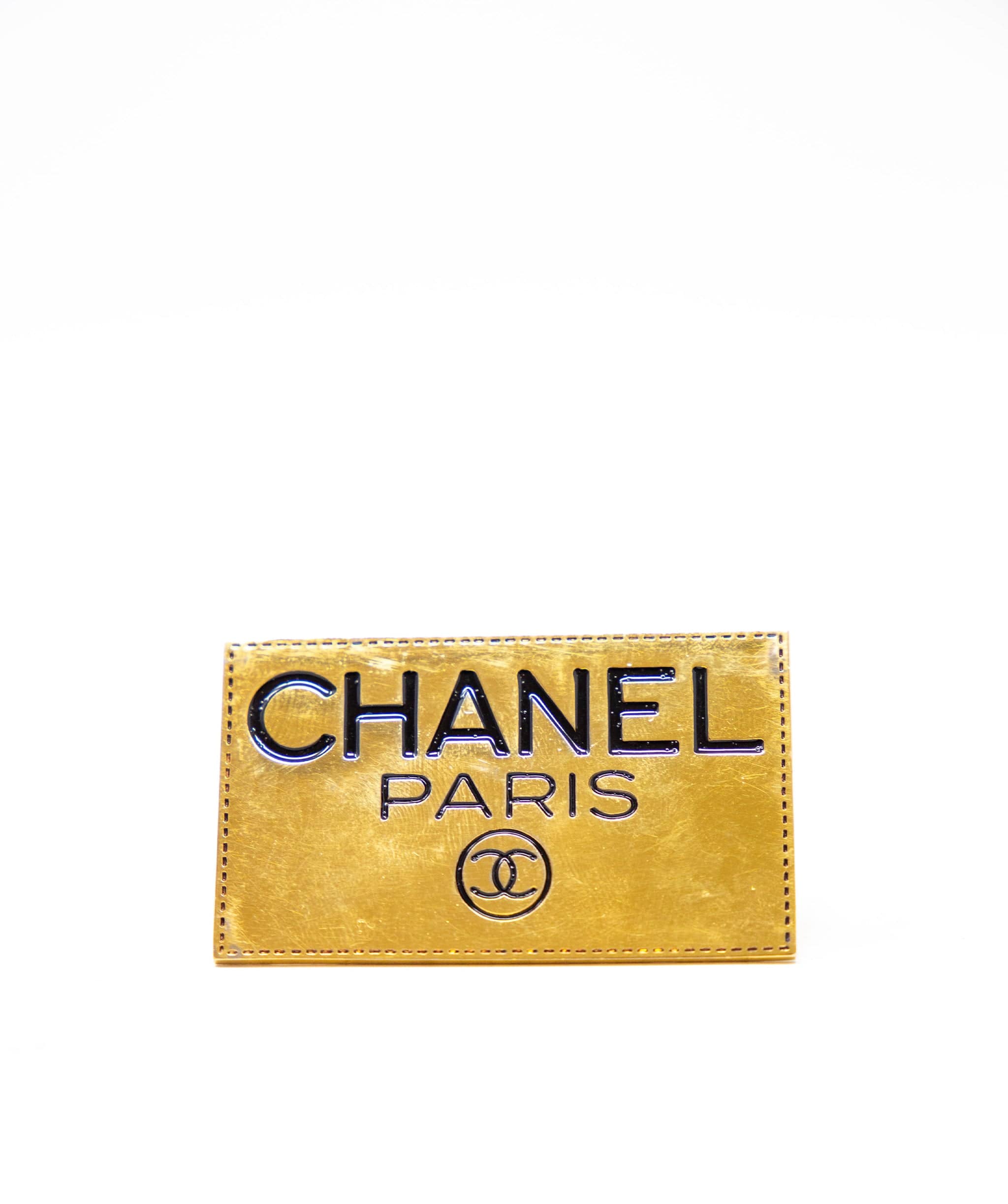 Chanel Chanel Gold Name Tag Brooch - AWL2277