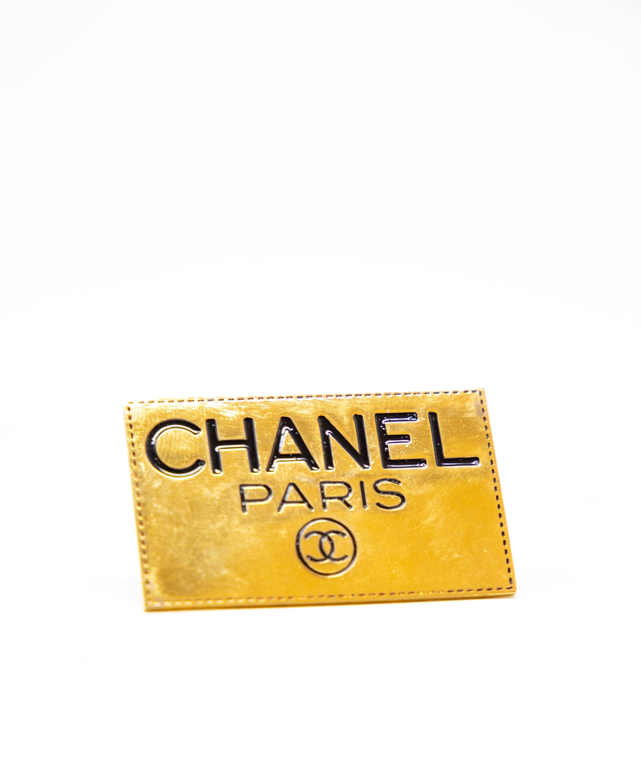 Chanel Chanel Gold Name Tag Brooch - AWL2277