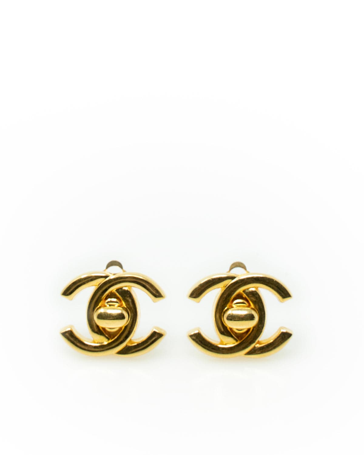 RvceShops Revival - on Earrings  Gold Chanel CC Clip - Chanel Pre