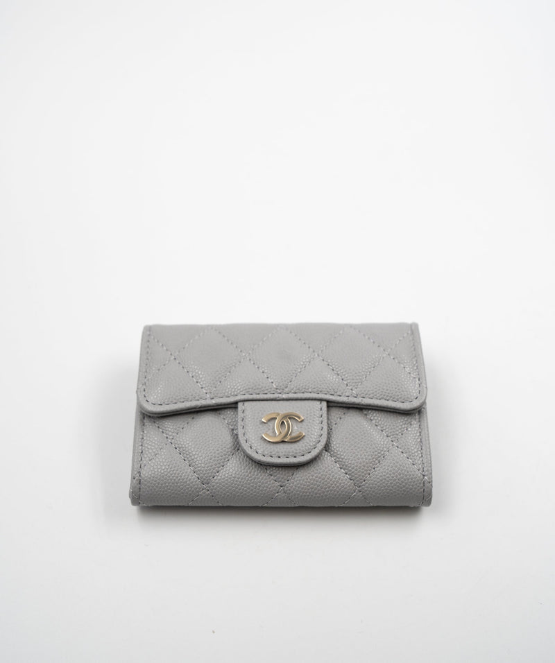 Chanel Classic Flap Card Holder Black Caviar Silver Hardware