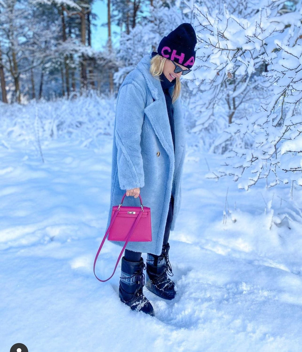 Chanel pink beanie Clearance