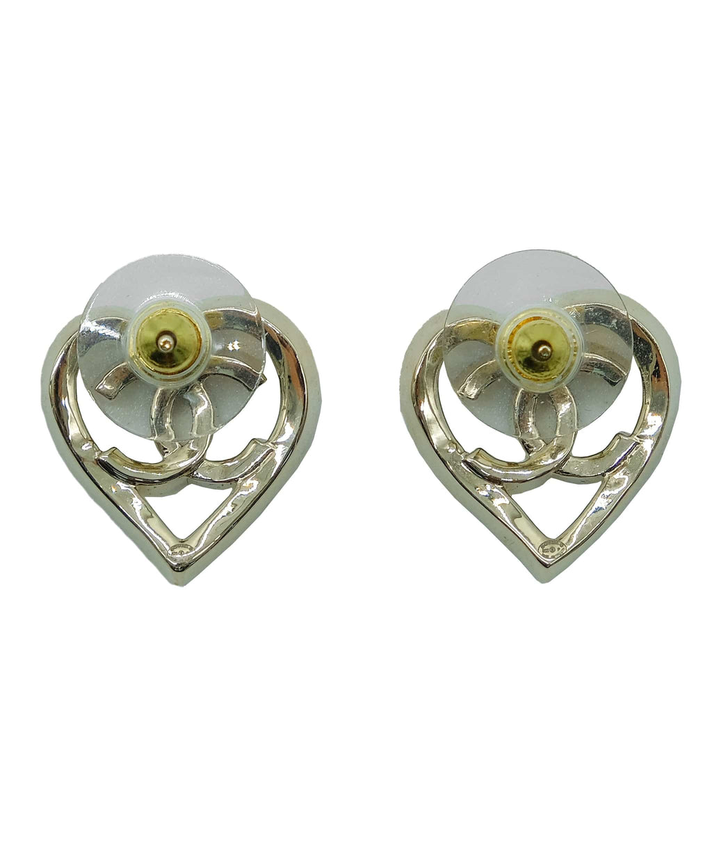 Chanel quilted heart earrings Clearance