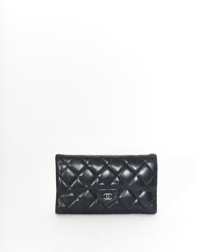Chanel Lamb Skin Matelasse Long Wallet Black CC Auth 13203 – LuxuryPromise