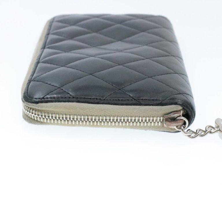 Chanel Chanel Lamb Skin Matelasse Long Wallet Black CC