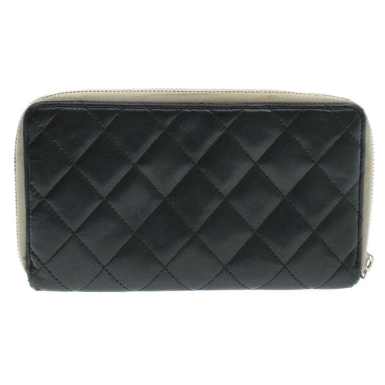 Chanel Chanel Lamb Skin Matelasse Long Wallet Black CC