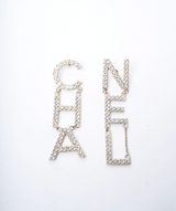 Chanel Chanel lettered drop crystal earrings