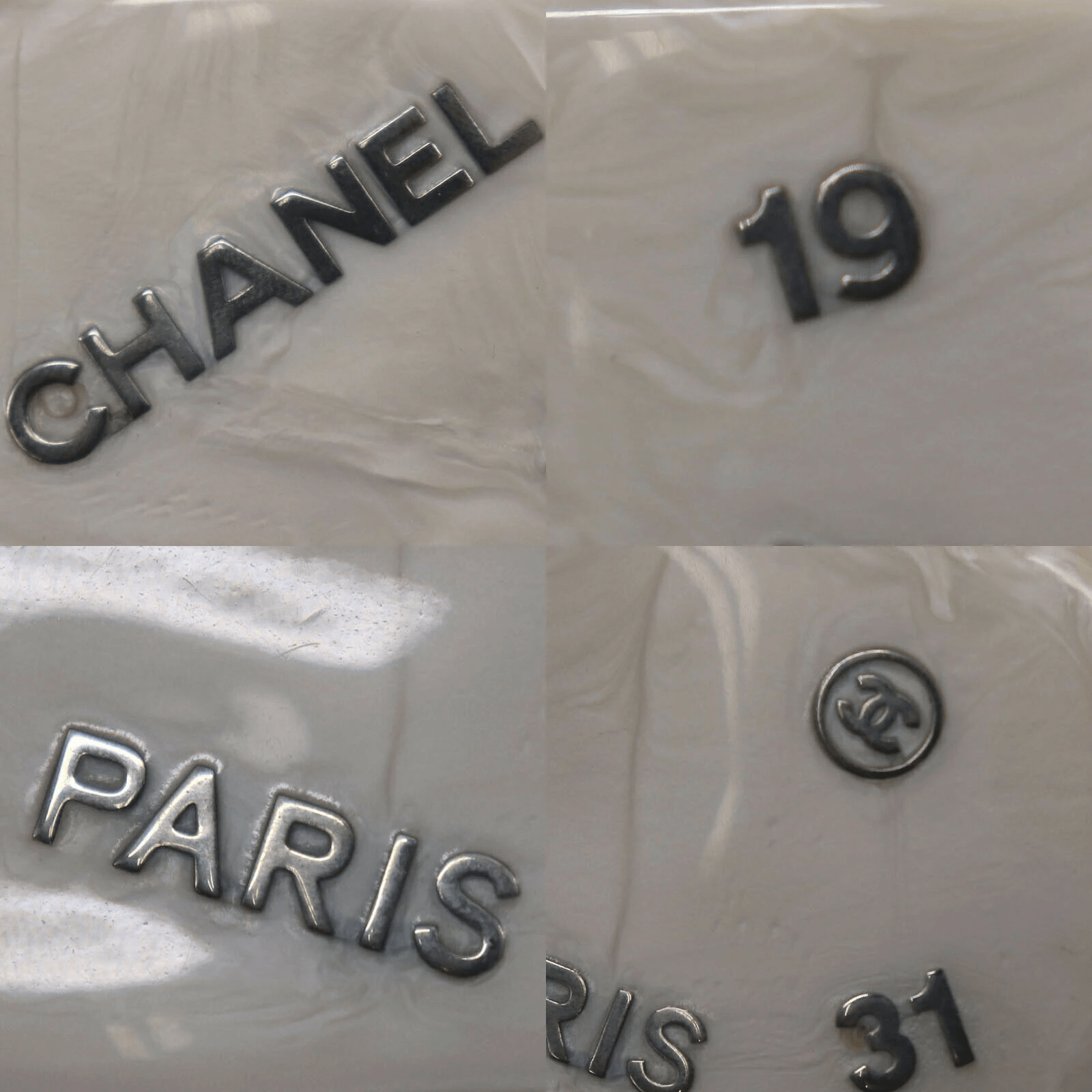 Chanel Chanel Logo Marble Barrette Clip