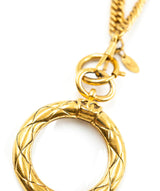 Chanel Chanel Magnifying Glass Pendant Necklace Gold Golden Brass A - AWL4065