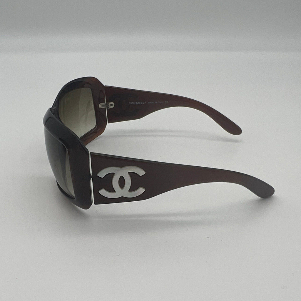 Chanel Black Mother of Pearl CC Logo Sunglasses 5076-H - Yoogi's Closet