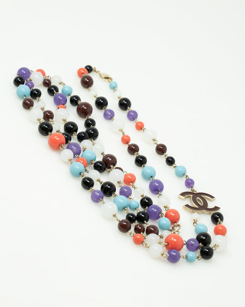 Buy Multi Color Glass Seed Bead Necklace and Bracelet at ShopLC.
