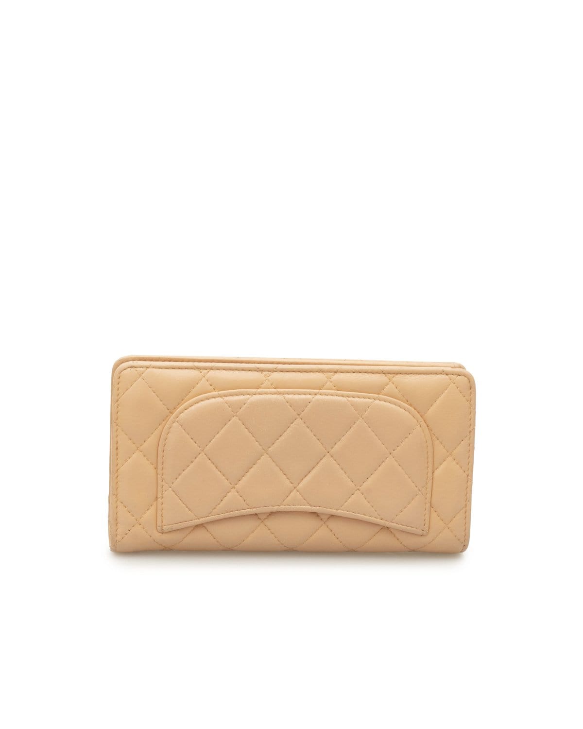 Chanel Chanel Peach Lambskin Quilted Bi-Fold Wallet- AWL1941