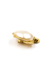 Chanel Chanel Pearl and 24k Gold Turtle Clip On Earrings  AGC1147