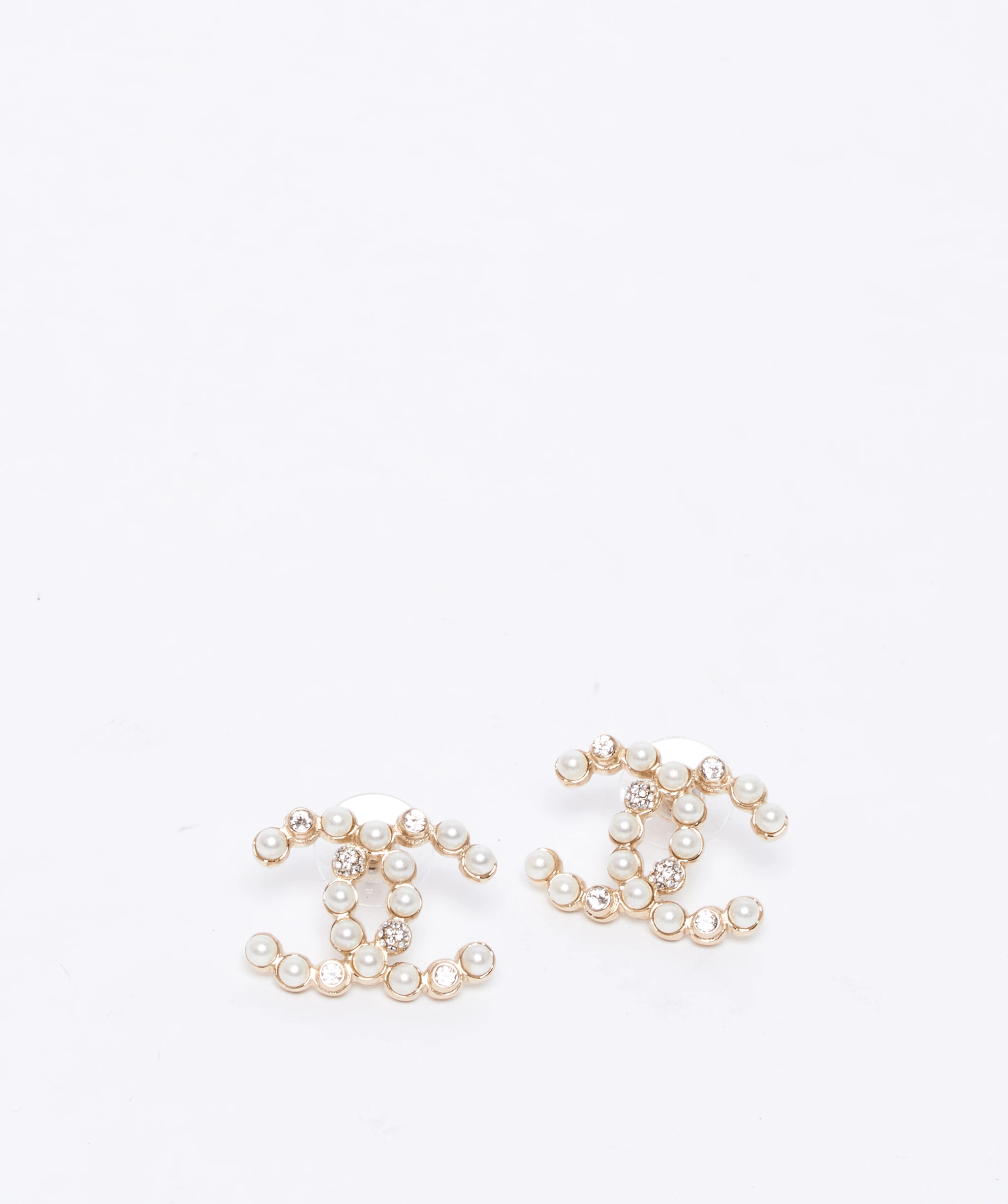 Chanel Chanel pearl, crystal and bobbled crystal xlarge stud earrings