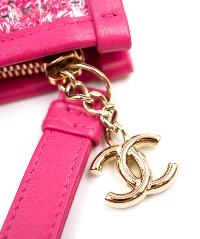 Chanel Chanel pink CHA - NEL wristlet - AWC1425
