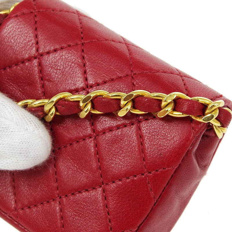 Chanel belt top bag red