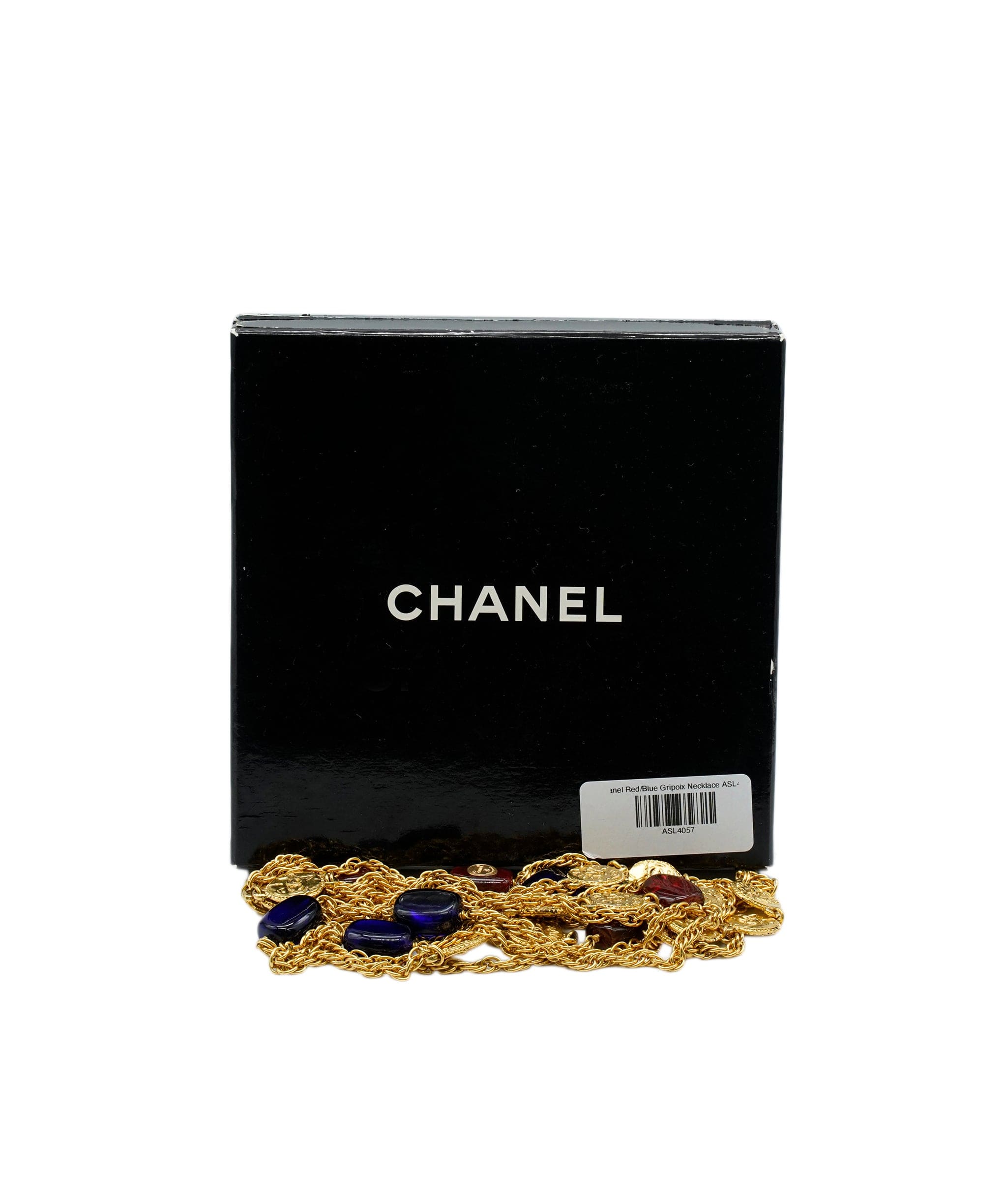 Chanel Chanel Red/Blue Gripoix Necklace ASL4057