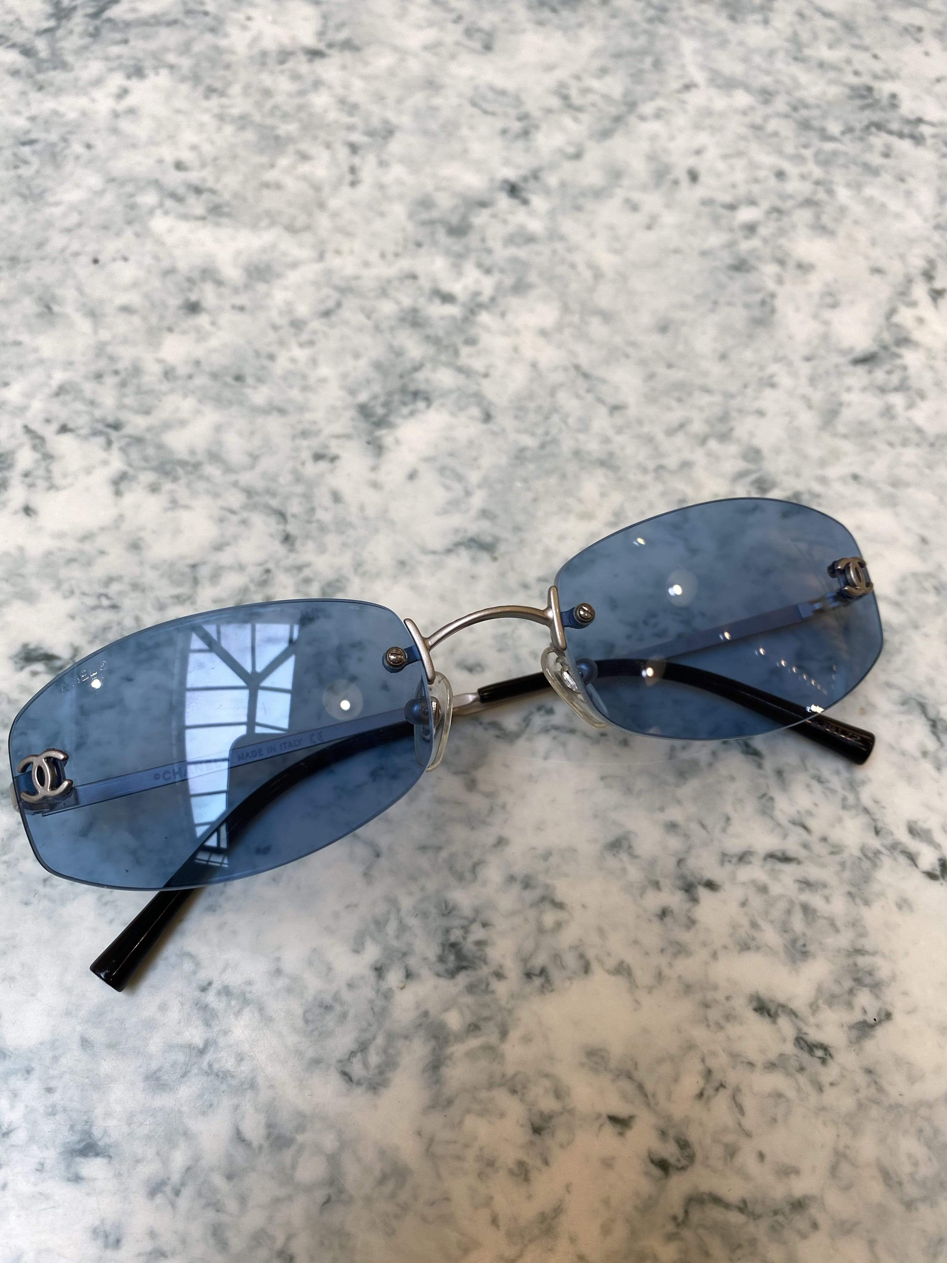 Chanel Rimless CC Blue Tint Sunglasses – LuxuryPromise
