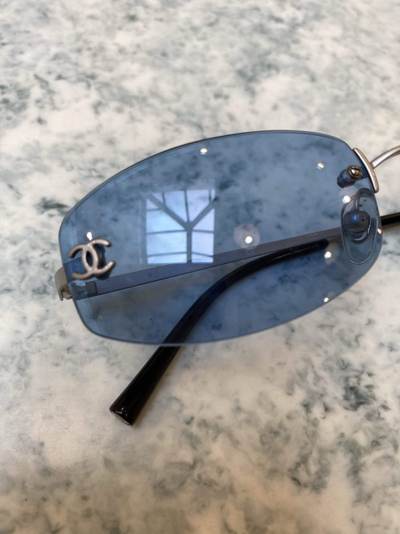 Chanel Chanel Rimless CC Blue Tint Sunglasses