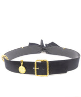 Chanel Chanel Satin Bow Belt with Gold Tone Medallion and Buckle - AWL3561