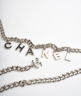 Chanel CHANEL silver charm chain belt