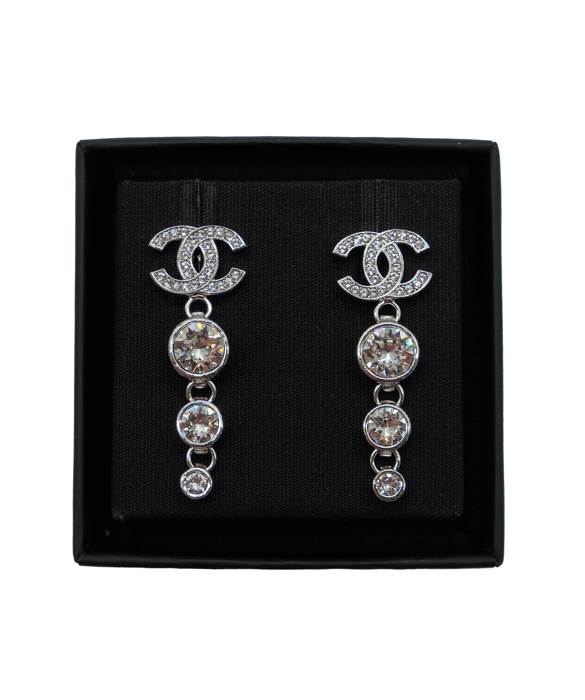 Chanel Silver Drop Earrings REC1301
