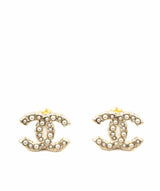 Chanel Chanel silver mini CC earrings with pearls, full set - AEC1031