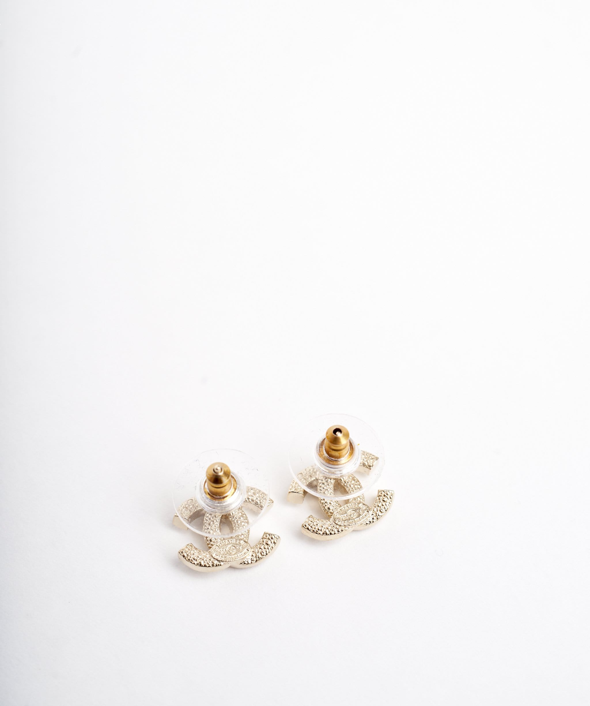 Chanel Chanel small CC crystal with gold trim earrings