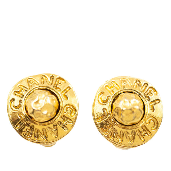 Vintage 1980’s CHANEL Gold Plated CC Lion Coin Earrings