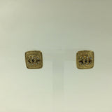 Chanel Chanel Square Piercing Coco Mark Rhinestone Earrings 4243489