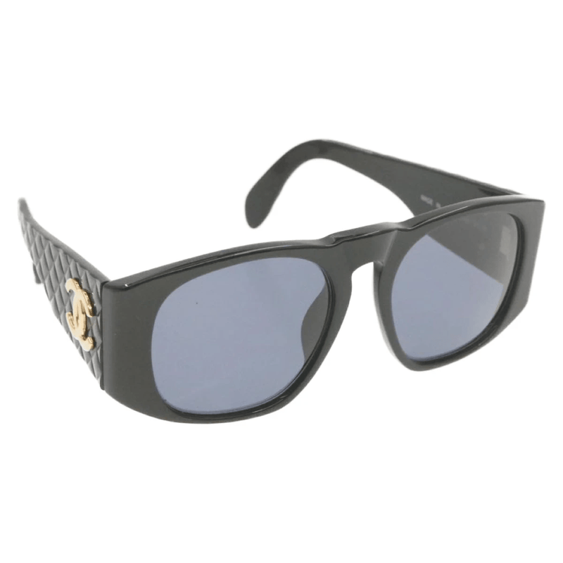 CHANEL Logos Sunglasses Eye Wear Plastic Black Gold 02461 94305 Italy  01JF710  Inox Wind