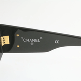 Chanel CHANEL Sunglasses Black CC Auth ar3537
