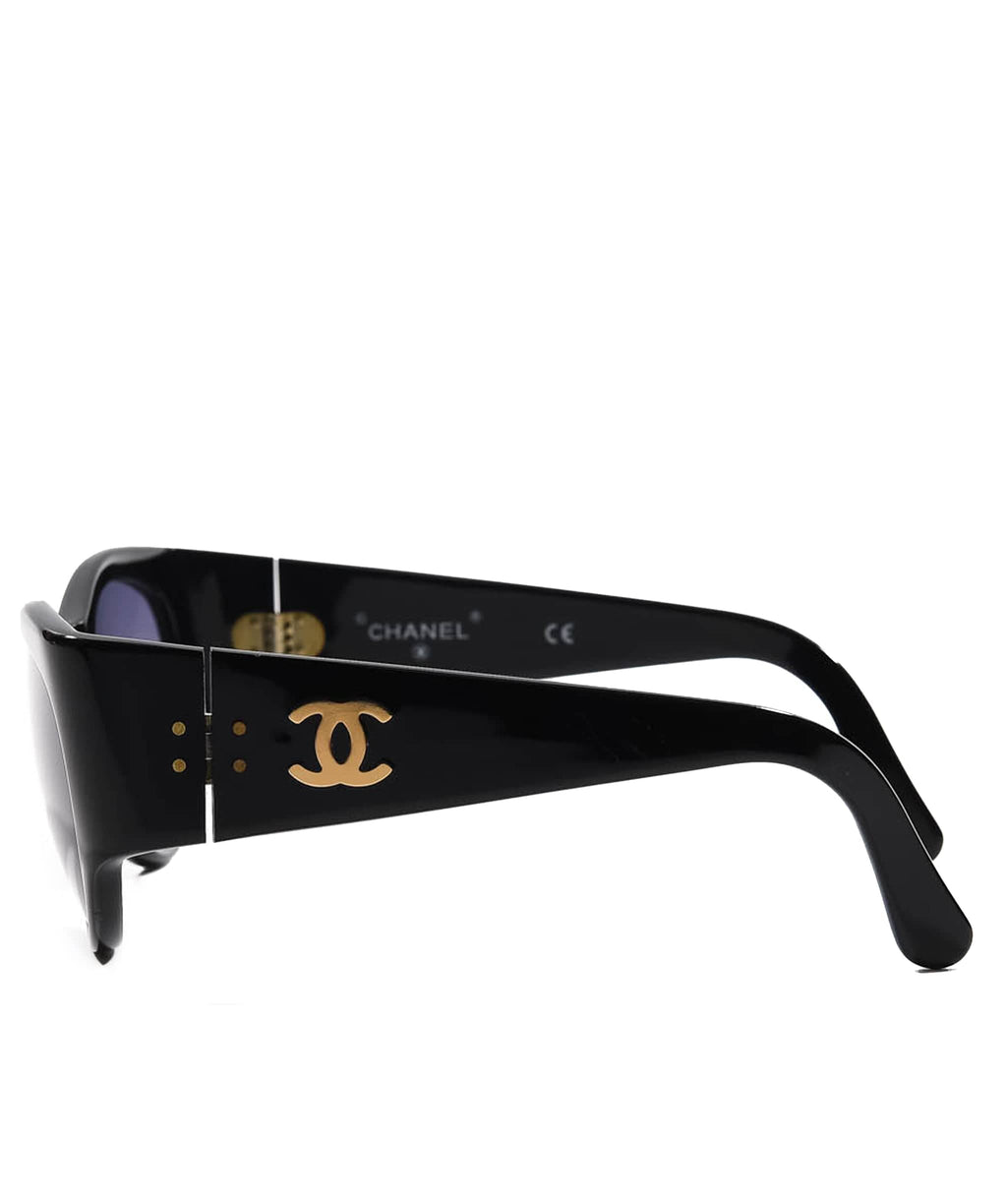 chanel sunglasses with gold sides