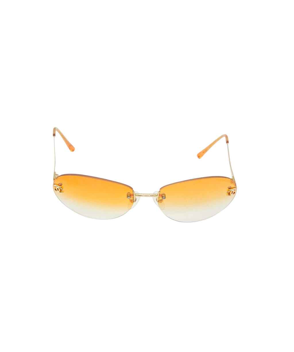 Sunglasses Chanel Orange in Plastic - 14565495