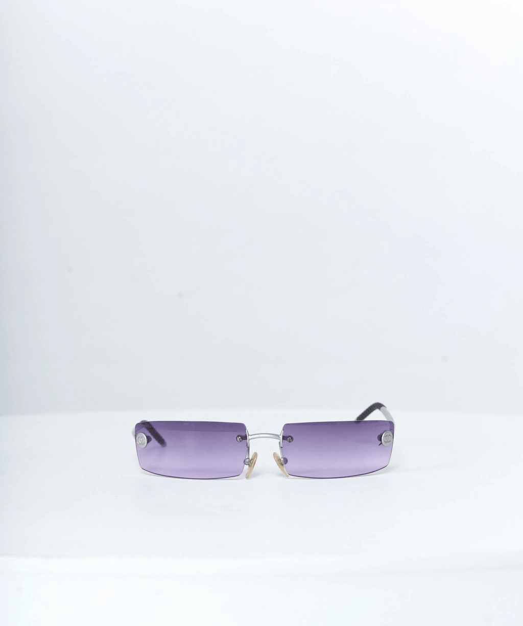 Chanel Vintage 1990s #4009 Rimless Sunglasses - Purple