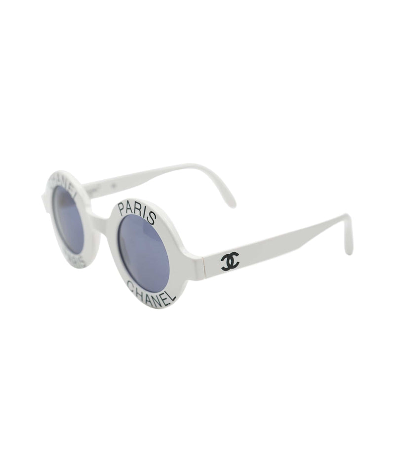 Chanel Sunglasses Vintage Model Round Logo White 90144751 ASL7400