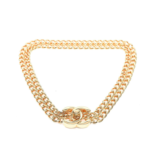 CHANEL [OLD] Lame processing coco mark necklace Golden ref.969023 - Joli  Closet