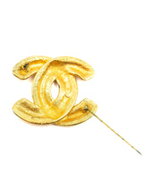 Chanel Chanel Vintage 1980s Quilted CC logo XL Brooch ASL4149