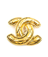 Chanel Chanel Vintage 1980s Quilted CC logo XL Brooch ASL4149