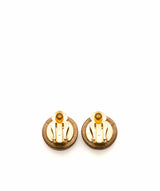 Chanel Chanel Vintage Amber CC Clover Clip-on Earrings - AWL1562
