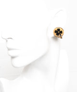 Chanel Chanel Vintage Amber CC Clover Clip-on Earrings - AWL1562